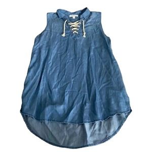 Beach Lunch Women Lounge Chambre Sleeveless Tank Size Medium - Blue (P1)